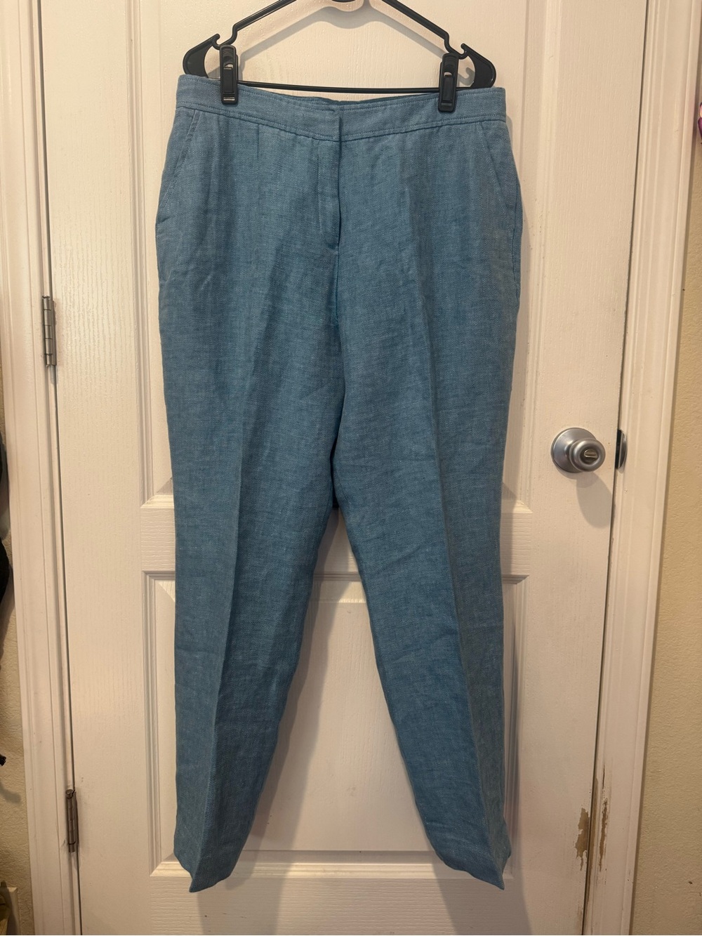 Elie Tahari Sky Blue 100% Linen-Pants